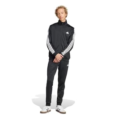 adidas Homme SPORTSWEAR BASIC 3 STRIPES TRICOT TRACKSUIT, Black, L