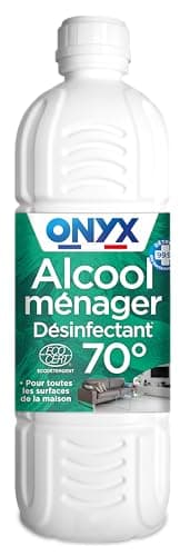 Onyx - Alcool Ménager 70° - Produit Désinfectant - Nettoyant - Dégraissant- Multi-Surfaces - ECOCERT - 100% d'Ingrédients d'Origine Naturelle - Fabrication Française - 1L