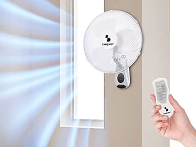 Beper P206VEN600 Wall Fan - Ventilateur mural avec télécommande et minuterie jusqu'à 7,5 heures, Blanc