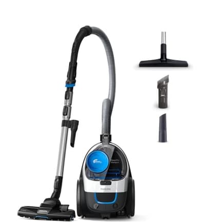 Philips PowerPro Compact Série 3000 Aspirateur sans Sac, 900 W, Avec Filtre HEPA et Brosse TriActive, Bleu (FC9332/09)