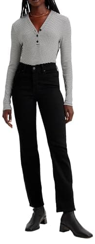 Levi's Femme 314 Shaping Straight Jeans, Soft Black, 30W / 32L