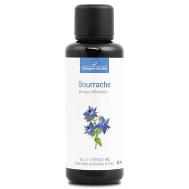 Huile de Bourrache BIO - Fraîcheur Garantie OxyCert® - Vierge & de 1ʳᵉ Pression à Froid