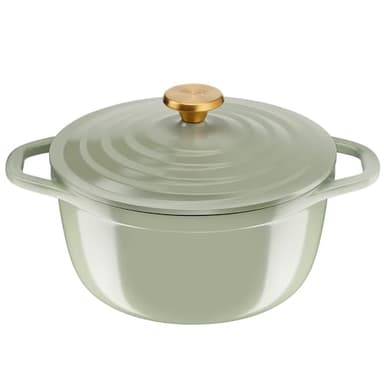 Tefal Cocotte en fonte d'aluminium 24cm, 4-5 personnes, Induction, Légère en fonte d'aluminium, Nettoyage facile, Revêtement céramique, Couvercle de condensation, Four, Air Soft Light E2664625