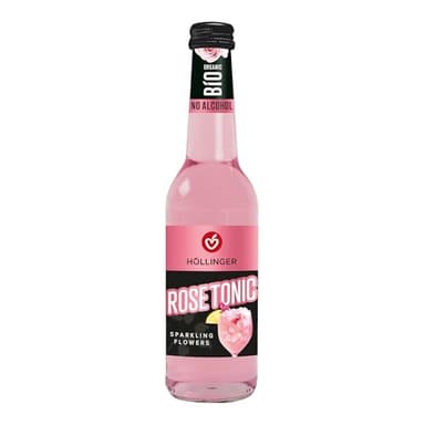 Höllinger Bio Rose Tonic Spritz Sans Alcool, Boisson Pétillante aux Fleurs, Bouteille en Verre, Pack de 12 x 330ml, Végétalien