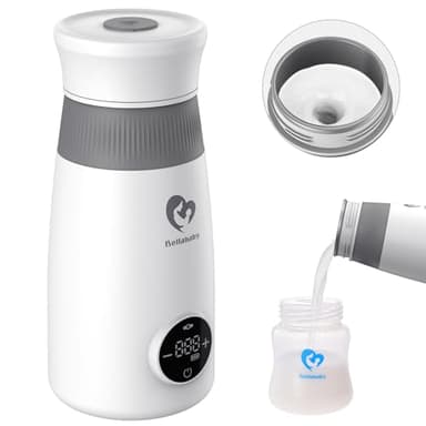 Chauffe Biberon Portable Nomade, Chauffe Biberon et Mélangeur Instantanée et Automatique, pour Lait Maternel ou Formule, avec Affichage de Température Numérique LED, Idéal pour les Voyages