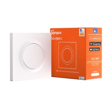 SONOFF Orb-ZBW1L Interrupteur Mural Intelligent Zigbee 3.0, Sans Fil Neutre, 1 Voie 6A, Compatible Alexa/Google/Home Assistant/Zigbee2MQTT