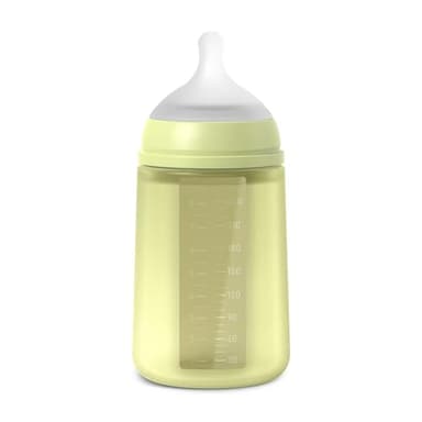 Suavinex, Biberon avec Bouteille en Silicone et Tétine Symétrique SX Pro, Souple et Flexible, avec Valve Anti-colique, Biberon à Debit Moyen (M), pour Bébés +3 Mois. Colour Essence, Lime