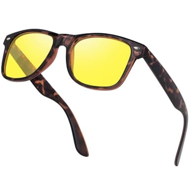 Ulknyss Lunettes Conduite de Nuit Homme Femme Polarisés - Anti éblouissement Lunette Vision Nocturne Verre Jaune