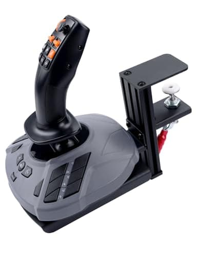 VTUIFBT Support de bureau en métal compatible avec Thrustmaster SimTask Farmstick, T-Flight Hotas One, T-Flight Hotas 4, T16000M FCS, TCA Sidestick – Libération rapide/pince robuste/contrôleur