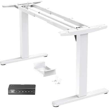 HUANUO Bureau Assis Debout Électrique,Cadre de Bureau Deboutavec Moteur sans Balais,Cadre Réglable en Hauteur avec Capacité de 100 kg pour Plateaux de 110*180 cm, Cadre Seul