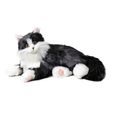 Chongker Robot Compagnon Interactif pour Animaux de Compagnie Chat, Animaux en Peluche Fabriqués à la Main avec Réponse Vocale, Cœur Réaliste et Ronronnement, Cadeaux pour Parents, Seniors, Personnes