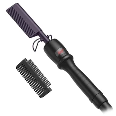 Peigne Chauffant, Peigne Chauffant Cheveux Afro, Peigne Lisseur, Brosse Lissante en Céramique, Brosse Lissante pour Cheveux Portable de Voyage
