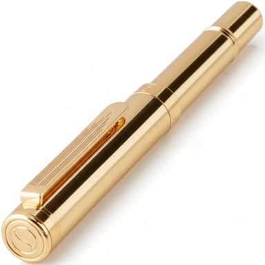 Scriveiner Stylo roller de luxe EDC Gold - Plaqué Plaqué or véritable avec rendez-vous en Plaqué or véritable, stylo d'écriture cool, meilleur cadeau de pour homme, femme, recharge allemande Schmidt