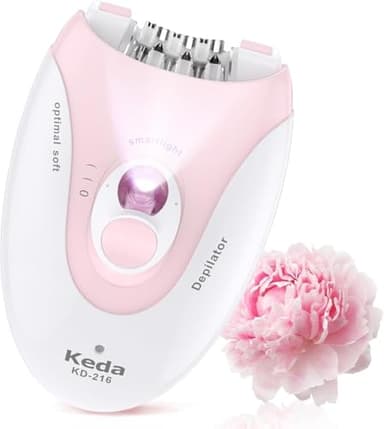 Epilateur Electrique Femme, 36 Pinces de Précision, Epilation avec 3 Rasoirs à Sourcils pour l'épilation du Corps, Rechargeable et Sans Fil, Humide et Sec, Lumière LED