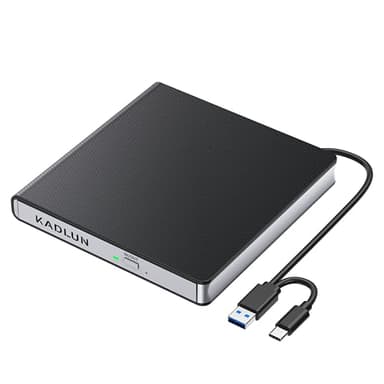 Lecteur CD DVD Externe USB 3.0 USB C Lecteur CD Externe pour Ordinateur Portable Bureau PC Macbook iMac, Graveur DVD +/-RW Lecteur Optique Externe DVD Lecteur DVD pour Windows 11/10/8/7/XP/Linux/Vista