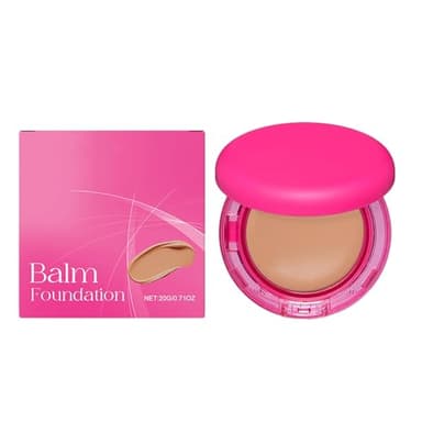 Fond de teint baume peptidique pour peaux matures - Couvrance moyenne modulable, maquillage hydratant et floutant les ridules, végan, fini naturel, convient à tous les types de peau (1,sombre)