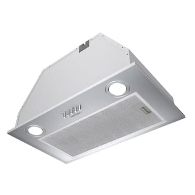 Hermitlux Hotte Aspirante Encastrable 52cm, 3 Vitesses, Évacuation & Recyclage, Débit d'Air Puissant 750m³/h, 68dB, Eclairage à LED, Inox