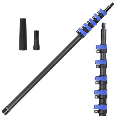 DOBEN Tige télescopique en fibre de carbone de 7,3 m avec tête filetée universelle, manche télescopique en fibre de carbone, tiges d'extension pour le nettoyage, les rouleaux de peinture, le nettoyage