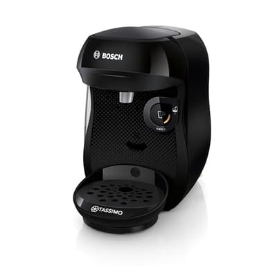 Bosch Machine à café multi-boissons Tassimo Happy friendly, TAS102EA, plus de 70 boissons chaudes, OneTouch, cafétière à dosettes, Intellibrew, pastilles de détartrage, noir