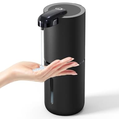 Distributeur de Savon Automatique,Réglable à 4 Vitesse,Montage Mural électrique sans Contact 380ML,Rechargeable par USB,Rechargeable IPX5 Étanche,idéal pour Maison,Bureau,hôpital,hôtel etc (Noir)