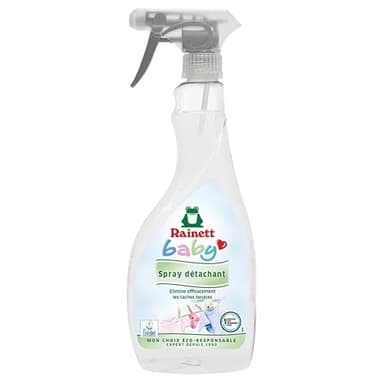RAINETT Baby - Spray Détachant Avant Lavage - Efficace Contre Les Taches Tenaces - Testé Dermatologiquement - Tensioactifs d'Origine Végétale - Flacon Recyclé & Recyclable - Ecolabel - 500 ml