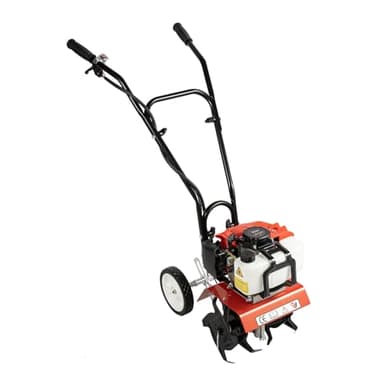 DAOHHFO Motoculteur à essence 52CC à essence 2 temps 3 CV L x L 7000 tr/min réglable en hauteur pour ferme, vergers et jardins