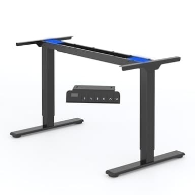 FlexiSpot Bureau Assis Debout Électrique à 2 Moteurs Bureau Réglable en Hauteur en Acier avec Panneau Smart à Fonctions Mémoires, Charge 100kg（Cadre en Noir)