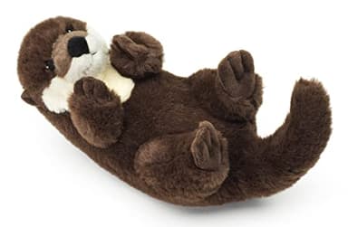 Uni-Toys Eco-Line - Flotteur de Dos Loutre - en matériau 100% recyclé - 26 cm (Longueur) - Loutre en Peluche - Doudou