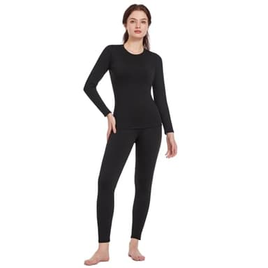 TBoonor Vêtements Thermiques pour Femmes, sous-vêtements Respirants et Fonctionnels, de Ski avec Doublure en Polaire – Ensemble Thermique Ultra Doux pour l’Hiver, Idéal pour la Maison et Le Sport