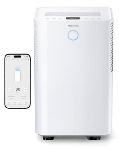 Pro Breeze OmniDry Déshumidificateur compresseur Intelligent 20L/Jour avec réservoir d'eau 4L, séchage du Linge & capteur d'humidité Auto - Absorbeur d’humidité, Contre moisissures & Condensation