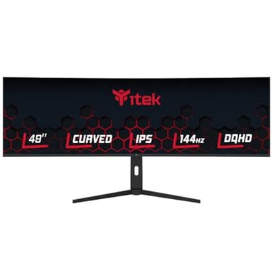iTek Moniteur GGC - 49" Incurvé, 5120x1440 DQHD UltraWide, Panneau IPS 144Hz, réponse 1ms, connexions HDMI, DP et Type-C PD, Has, Adapt Sync