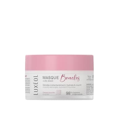 Luxéol - Masque Cheveux Bouclés - Nourrit, Hydrate & Démêle Instantanément Les Boucles - Limite les Frisottis - Parfum Gourmand - Méthode Curly Hair - Sans Silicones - Fabriqué en France - 200 ml