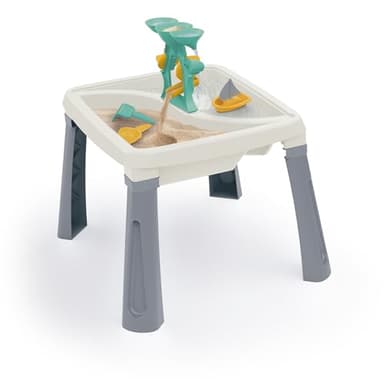 DOLU Table de jeu créative 3 en 1 pour enfants à partir de 24 mois - Blanc et sable gris - Table de jeu pour enfants à partir de 24 mois