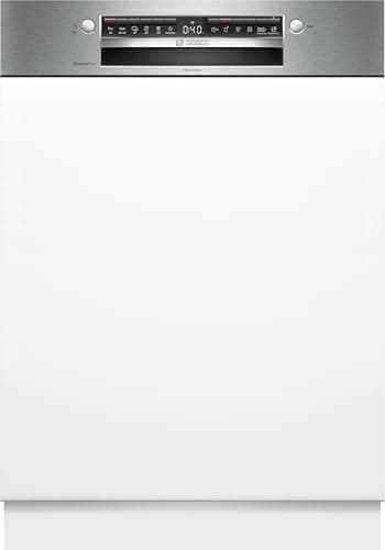 Bosch SMI4HCS07E, Série 4, Lave-vaisselle 60 cm, Encastrable avec Bandeau, Acier brossé