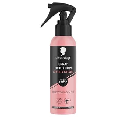 SCHWARZKOPF, Spray Protection 230°C, Style & Repair, Protection chaleur, Formule à l'huile de noyau d'Abricot, Végane, Coiffage et soin, Cheveux sensibilisés par la chaleur, Pointes fourchues, 150ml