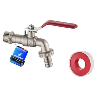 Ibergrif Robinet Exterieur Jardin 1/2 - Robinet Jardin avec Adaptateur, Robinet Antigel -10 ℃, Résistance à Haute Température 120 ℃, Antirouille, Robinet D'arrosage à Sphère, Laiton