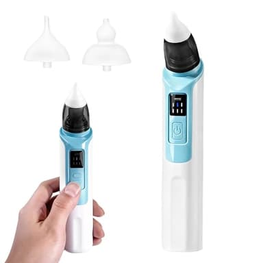 Aspirateur nasal électrique, nettoyant nasal pour bébé, anti-reflux rechargeable, lavage doux du nez, avec 6 niveaux d'aspiration et 2 conseils en silicone pour le soin quotidien de