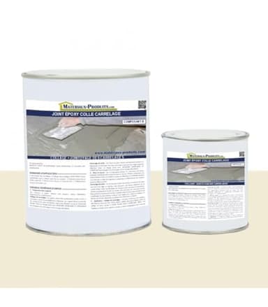 MATPRO - Joint Époxy Colle pour Carrelage - Étanche Eau & Infiltrations - Application Horizontale, Verticale, Intérieur & Extérieur - Ton Pierre - 1Kg