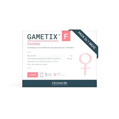 Densmore - GAMETIX F - Fertilité femme et Grossesse - Complément Alimentaire à base Vitamines et Minéraux, Myo-Inositol, Acide Folique - 90 sachets (poudre) - 3 mois - Fabriqué en France