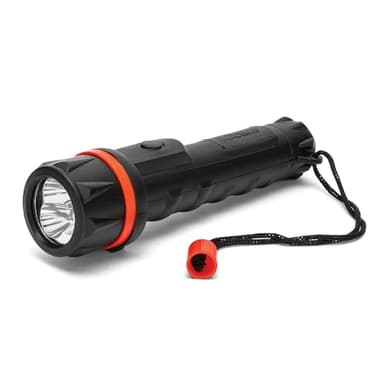 Lampe torche en caoutchouc 3 LED, 2 piles AA (non fournies). Lampe de poche incassable. Pour la maison, la voiture, le camping, les promenades, le chantier....
