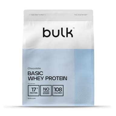 Bulk Basic Protéine en Poudre | Chocolat | 2,5 kg | 82 Portions | Jusqu’à 18 g de Protéines par Portion | Faible en Sucres | Formule à Absorption Rapide | Prise de Masse Musculaire et la Récupération