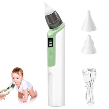 Mouche Bébé Electrique, Aspirateur Nasal Pour Bébé, Aspirateur Nasal Rechargeable, Mouche Bebe Rechargeable Pour Le Nez De Bébé Avec 2 Buses En Silicone Avec Cable Usb Pour Nouveau-Nés, Tout-Petits