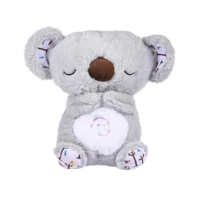 OKTAOAOO Soulagement De L'anxiété Koala, Respiration Apaisante Ours Peluche Sensorielle, Soulagement du Stress Animal en Peluche avec Musique Et Lumières, pour Adultes Et Enfants(Gray)