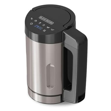 BLACK+DECKER BXSM1000E - Soup Maker 1040W | Carafe Inox 1,6L | 7 Programmes Automatiques | Smoothies, Compotes & Soupes | Fonction Maintien au Chaud | Écran Digital | Matériaux Sans BPA