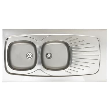MODERNA Evier Inox à poser 2 bacs et 1 égoutoir 120x60mm - Cuisine