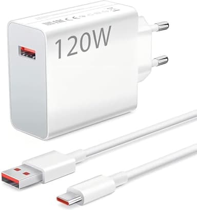 120W Chargeur Rapide avec Câble USB C 1m pour Redmi Note 11 11s 13 Pro,Chargeur Turbo pour Xiaomi 14 Ultra/11T Pro/12T Pro/12T/13 Pro/13 Lite/13/12/12X/Redmi Note 12 Pro/POCO X6 Pro X6 X4 GT Pad 6 5