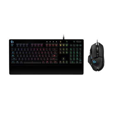 Logitech G G502 HERO souris gaming filaire avec boutons programmables et poids ajustables et G213 RVB clavier gaming rétroéclairé avec touches tactiles -PC-ordinateurs portables, Noir