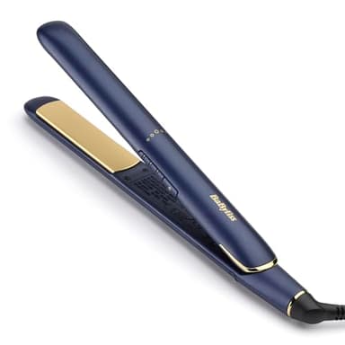 BaByliss Lisseur Cheveux Midnight Luxe - Plaques flottantes en Titane-Céramique, Chauffe rapide en 30 Secondes, 3 réglages de température jusqu'à 235°C, Utilisation universelle, 2516PE