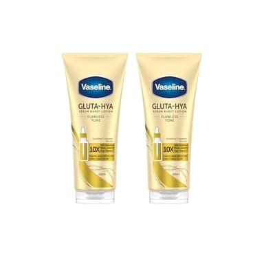 Vaseline Gluta-Hya Flawless Tone Serum Burst Lotion - Lotion hydratante pour le corps à l'acide hyaluronique et au glutathion - Riche en antioxydants pour un teint unifié et éclatant - 2 x 200 mL