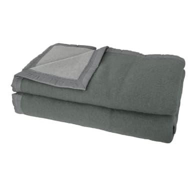 Couverture Laine Anthracite/Souris 240 x 260 cm - POYET MOTTE - Gamme Aubisque - Made in France